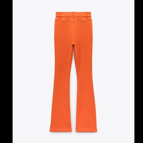 NWT Zara Blogger Favorite Orange Cut Out Flare Pants Size S - Picture 9 of 16